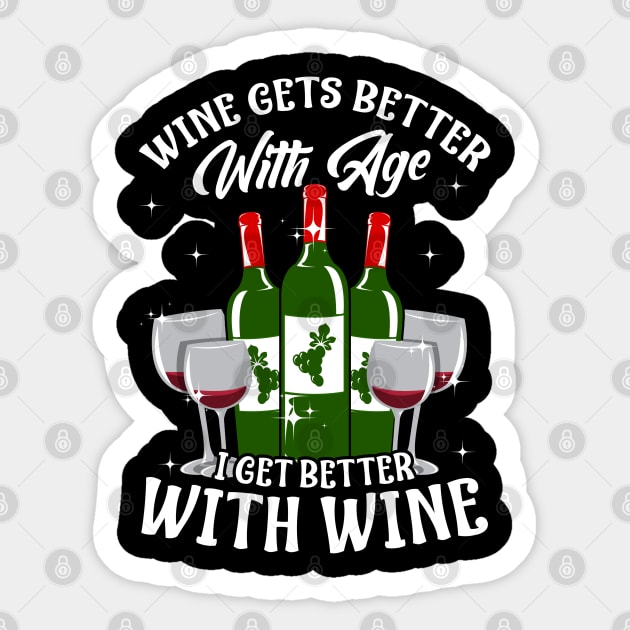 Funny Wine Lover Tee Sticker by KsuAnn